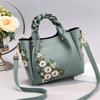 Women's Floral Embroidery Shoulder Handbag - 16th Avenue