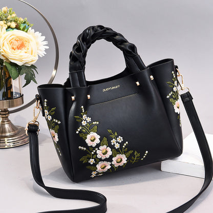 Women's Floral Embroidery Shoulder Handbag - 16th Avenue