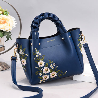 Women's Floral Embroidery Shoulder Handbag - 16th Avenue