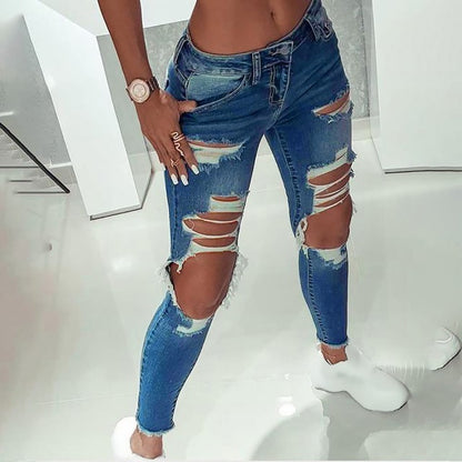 Street Style Sexy Ripped Jeans For Women - 16th Avenue