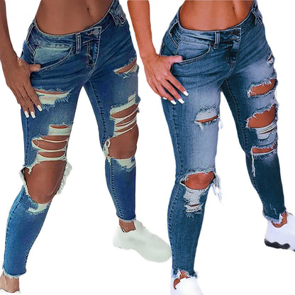 Street Style Sexy Ripped Jeans For Women - 16th Avenue