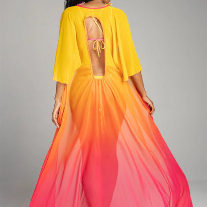 Women's Tie Rope Gradient Color Bikini Swimsuit - 16th Avenue