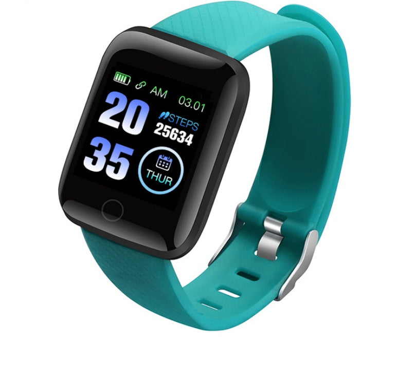Blood Pressure Monitoring Sports Bracelet with 1.3-inch screen, compatible with iOS and Android, wrist-wear fitness device.