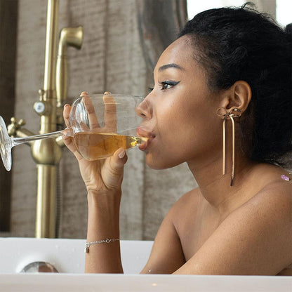 18k Gold Plated Stainless Steel Herringbone Bow Earrings - 16th Avenue