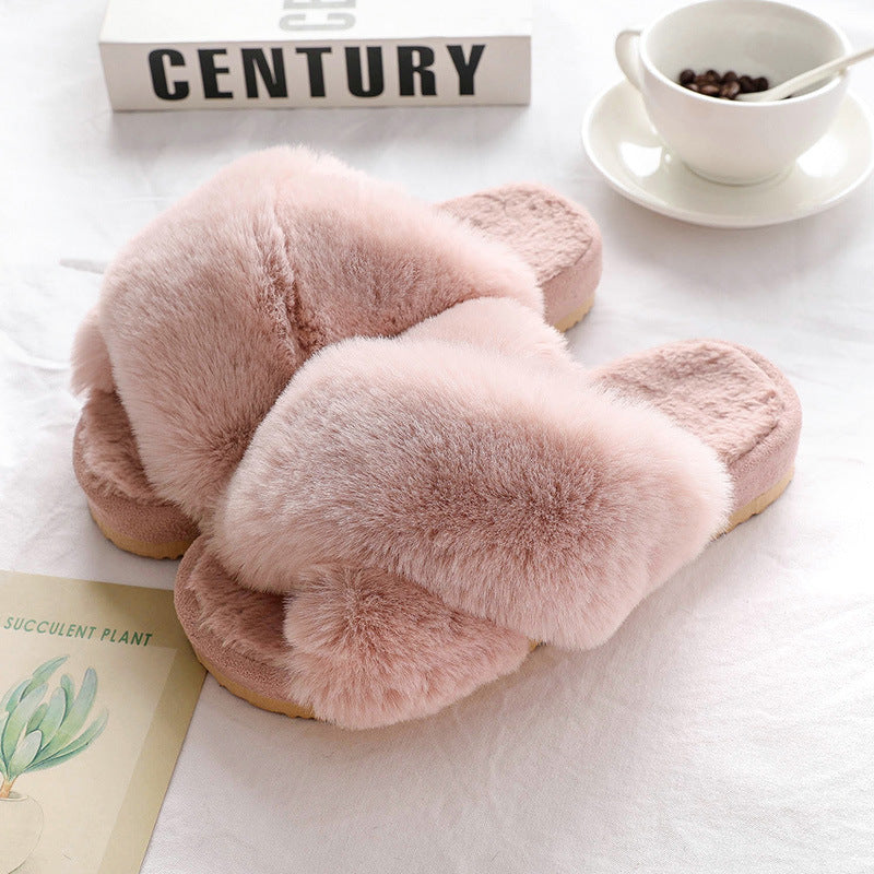 Fashion Autumn Winter Indoor Platform Thermal Cotton Slippers