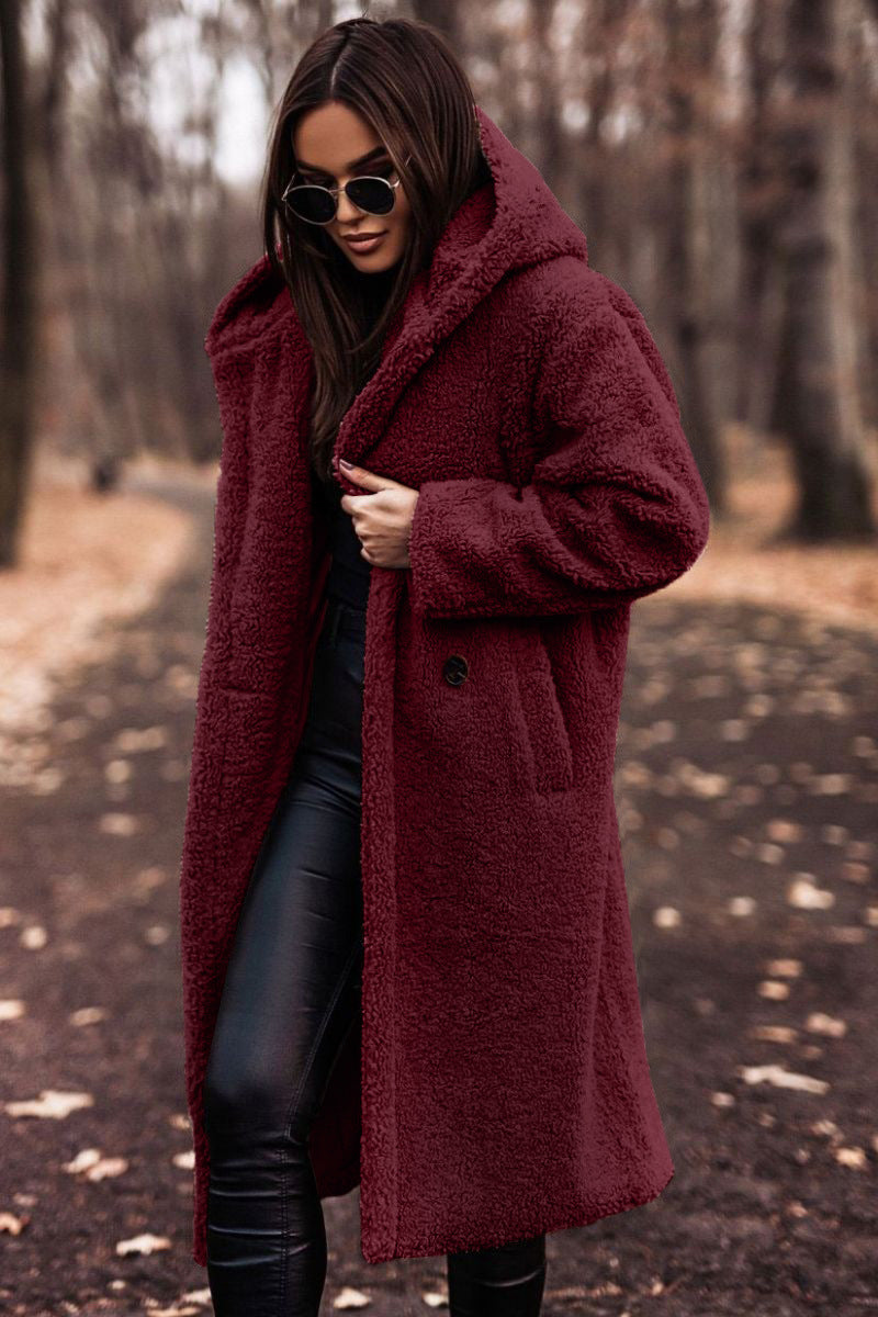 Autumn Winter Fashion Elegant Faux Fleece Coat