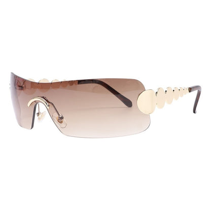 One Piece Rimless Outdoor Sunscreen Sunglasses Concave Styling - 16th Avenue