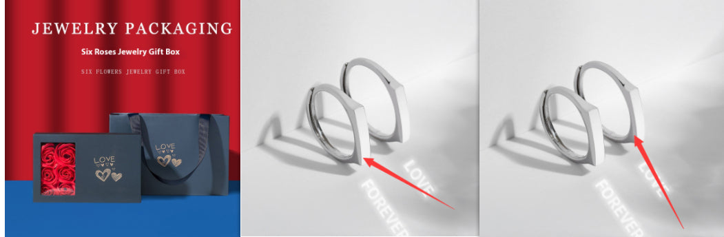 S925 Sterling Silver Rings By Light Reflect Show with Love Pattern Surface - 16th Avenue