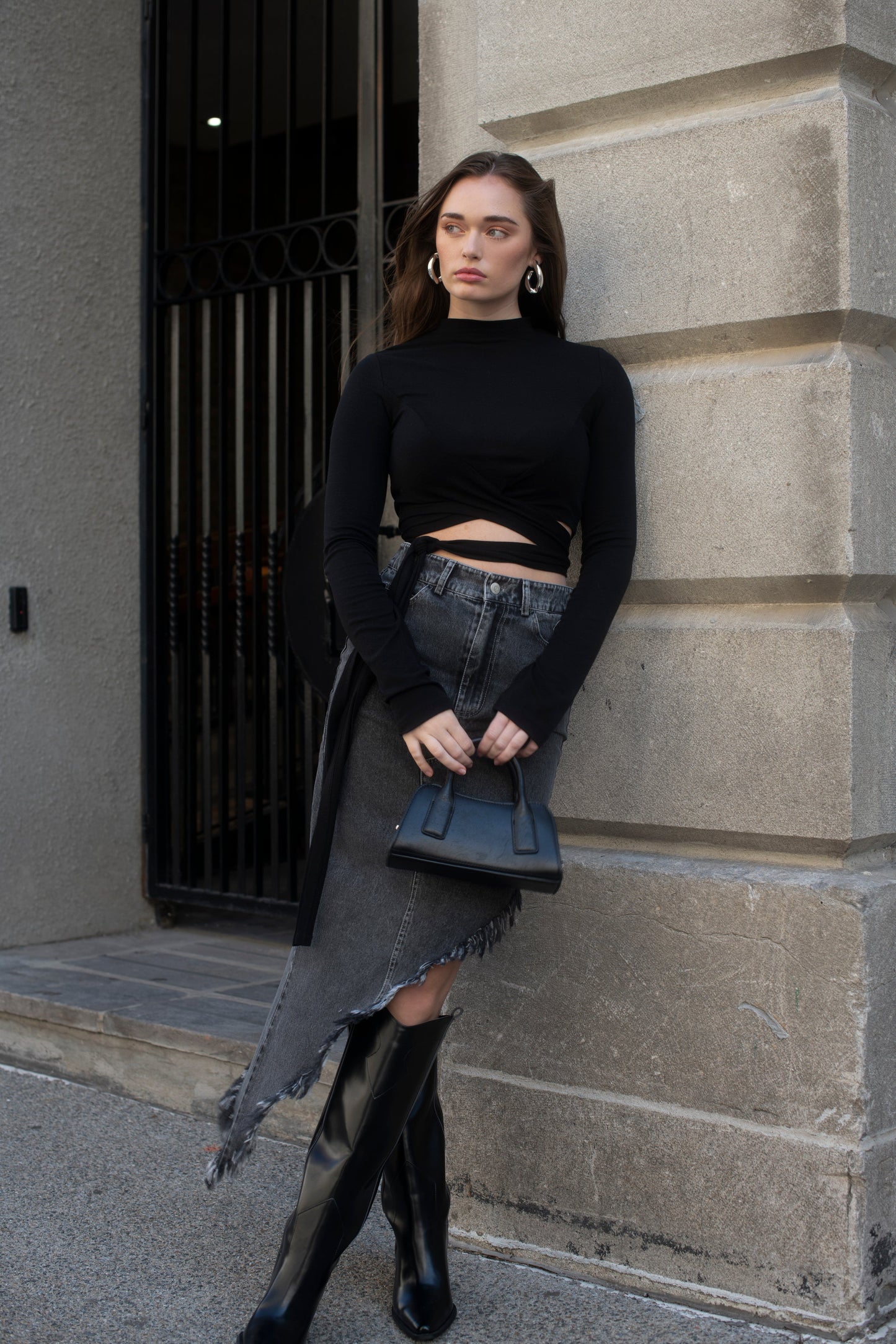 OKSWEAR Long Sleeve Wrap Top - Shirts & Tops