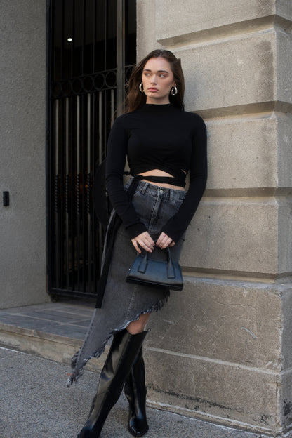 OKSWEAR Long Sleeve Wrap Top - Shirts & Tops