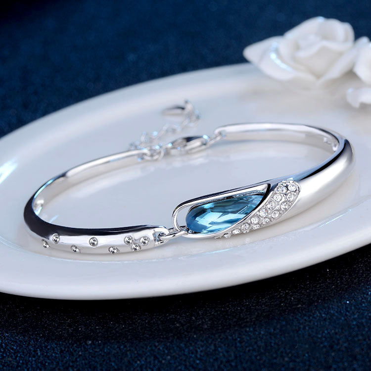 Austrian Crystal Women's Sterling Silver Bracelet