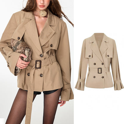16th Avenue Slim Double-Breasted Long Trench Coat - Women's Fashion - Women's Clothing - Jackets & Coats - Jackets