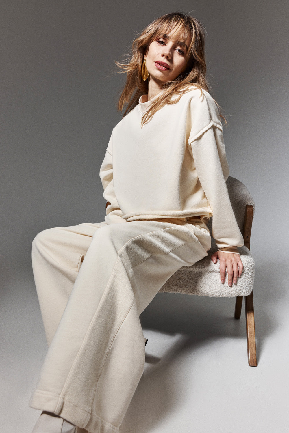 OKSWEAR Terry Wide-Leg Pants - Sweatpants