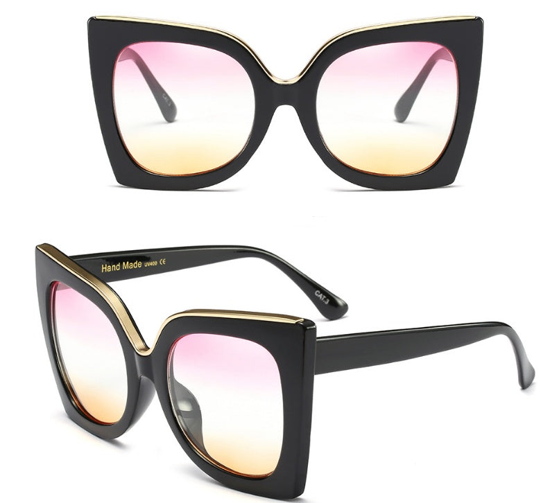 Women's Vintage Cat Eye Gradient Lens Sunglasses