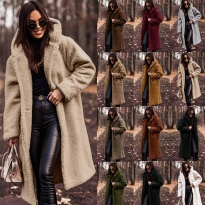 Autumn Winter Fashion Elegant Faux Fleece Coat