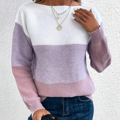 Pullover Knitted Sweater Round Neck - 16th Avenue