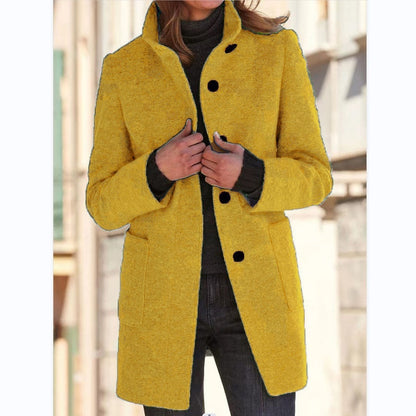 Women's Stand Collar Woolen Fall Winter Coat
