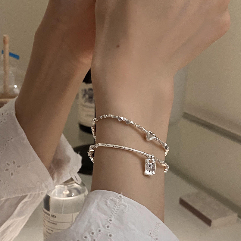 Women's S925 Sterling Silver Love Square Brand Bracelet - 16th Avenue