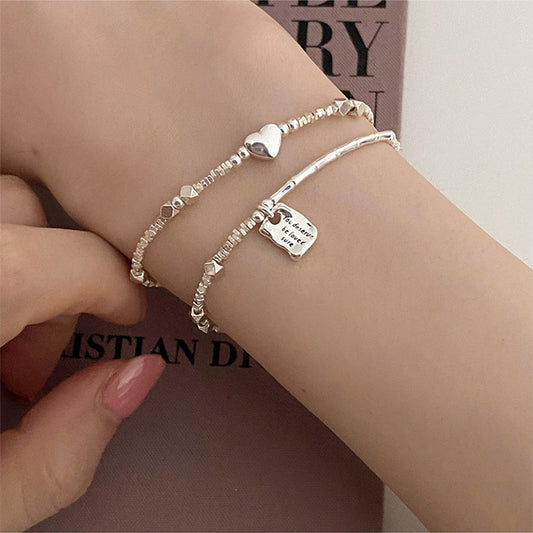 Women's S925 Sterling Silver Love Square Brand Bracelet - 16th Avenue