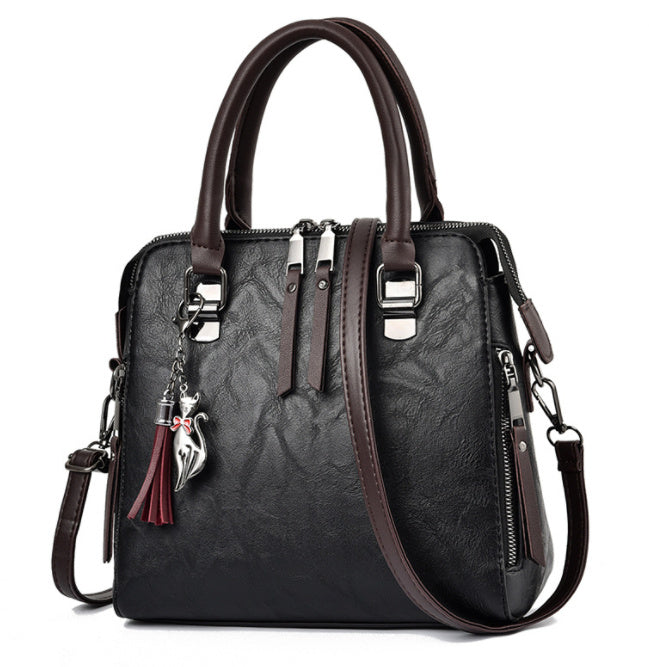 Vintage Luxury Women PU Leather Large Capacity Shoulder Fashion Handbag