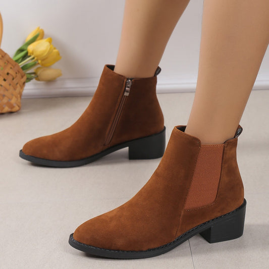 Women's Fashion Chelsea Ankle Boots With Side Zipper