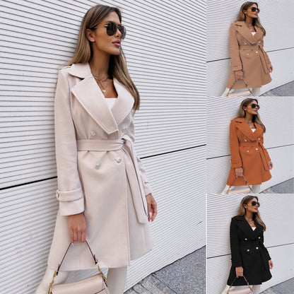 Autumn And Winter Woolen Women's Coat