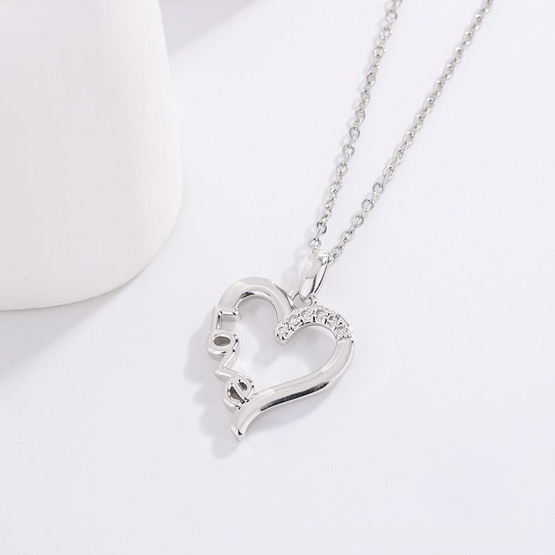 Creative Heart Design Titanium Steel LOVE Pendant Necklace - 16th Avenue