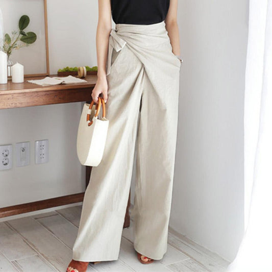 Pure Color Lace Casual Trousers For Women