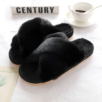 Fashion Autumn Winter Indoor Platform Thermal Cotton Slippers