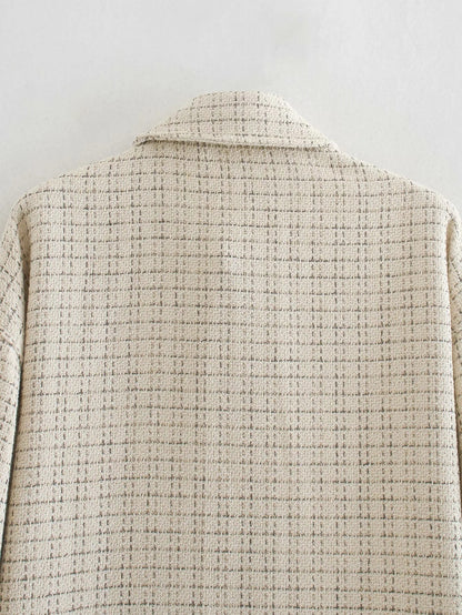 Women's Elegant Plaid Pattern Thick Autumn Winter Long Sleeve Coat