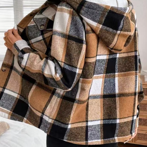 16th Avenue Plaid Fleece Hooded Jacket for Women - Women's Fashion - Women's Clothing - Jackets & Coats - Jackets