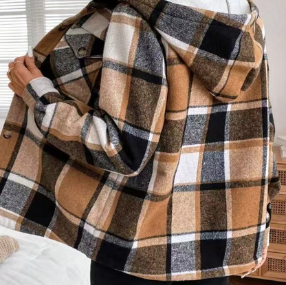 16th Avenue Plaid Fleece Hooded Jacket for Women - Women's Fashion - Women's Clothing - Jackets & Coats - Jackets