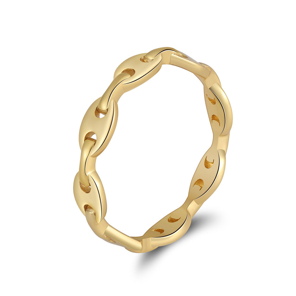 Index Finger Fashion Pig Nose-shaped Double Buckle Ring