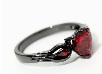Rubby Red Zirconia Love Rings For Women - 16th Avenue
