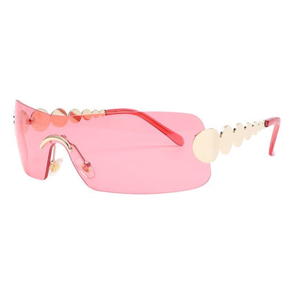 One Piece Rimless Outdoor Sunscreen Sunglasses Concave Styling - 16th Avenue