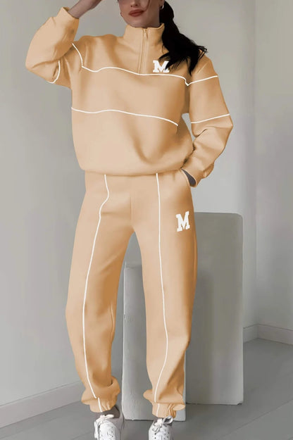 Women's 2 Piece Hoodless Pullover Baggy Sweatsuit