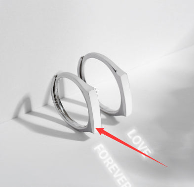 S925 Sterling Silver Rings By Light Reflect Show with Love Pattern Surface - 16th Avenue
