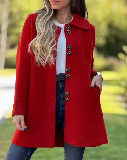 Polar Fleece Autumn And Winter Single-breasted Woolen Coat