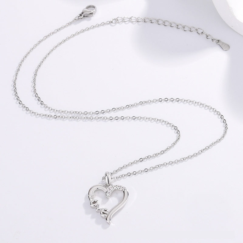 Creative Heart Design Titanium Steel LOVE Pendant Necklace - 16th Avenue