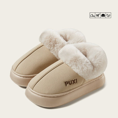 Fluff Cotton Slippers Warm With Velvet Indoor Platform Non-slip - 16th Avenue