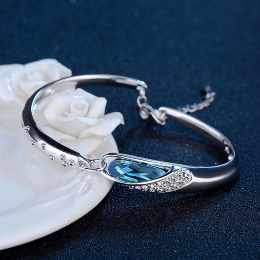 Austrian Crystal Women's Sterling Silver Bracelet