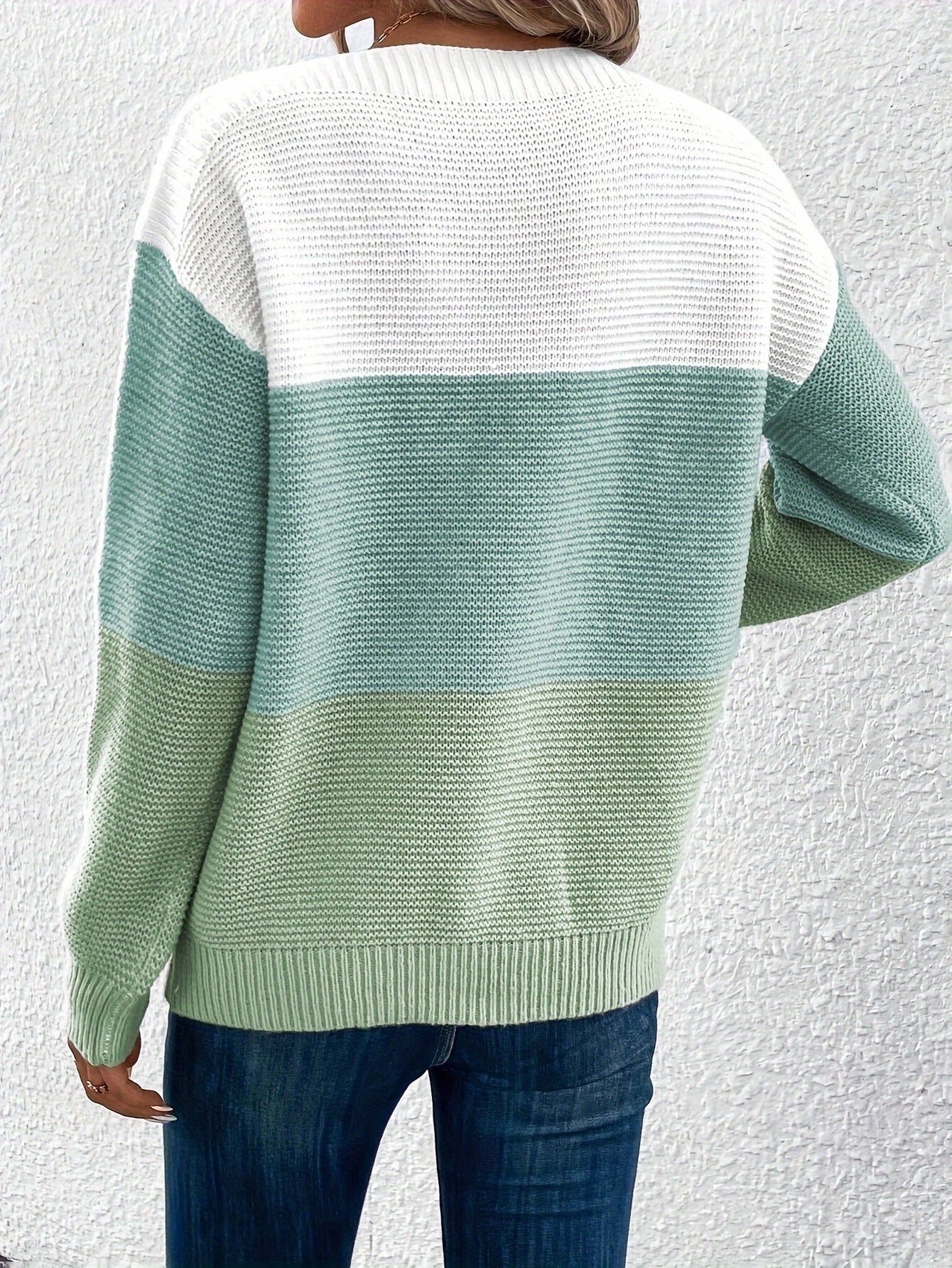 Pullover Knitted Sweater Round Neck - 16th Avenue