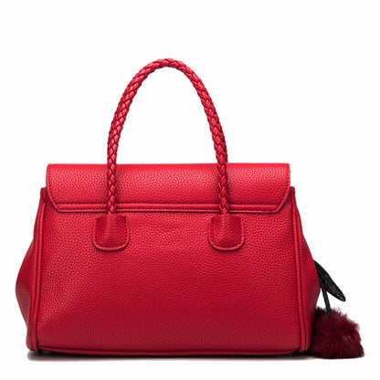 Lychee Pattern Leather Satchel handbag - 16th Avenue