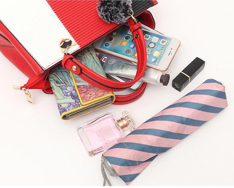 Women's Hairball Ornament Messenger Crossbody Shoulder HandBag