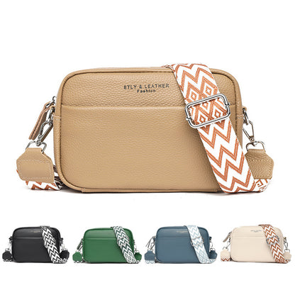 Fashion Shoulder Bag With Rhombus Embroidered Strap - 16th Avenue