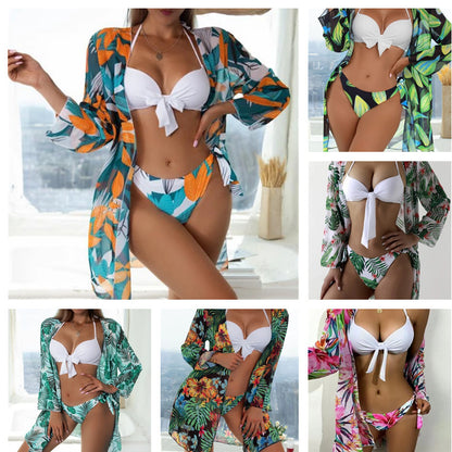 Women's Three-piece Bikini Mesh Split Swimsuit - 16th Avenue