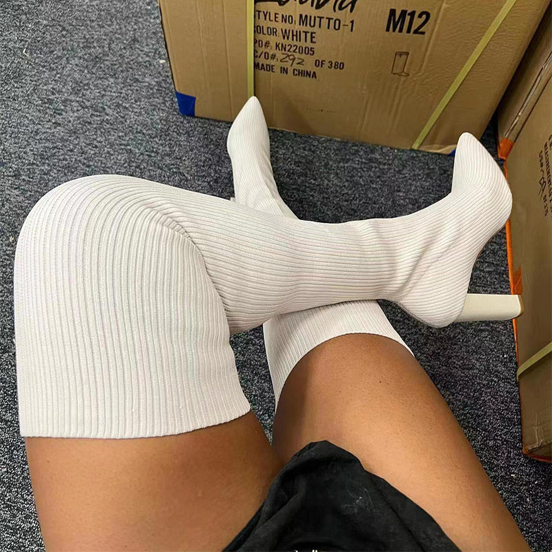 Over Knee Long Pointed Toe High Heel Winter Boot