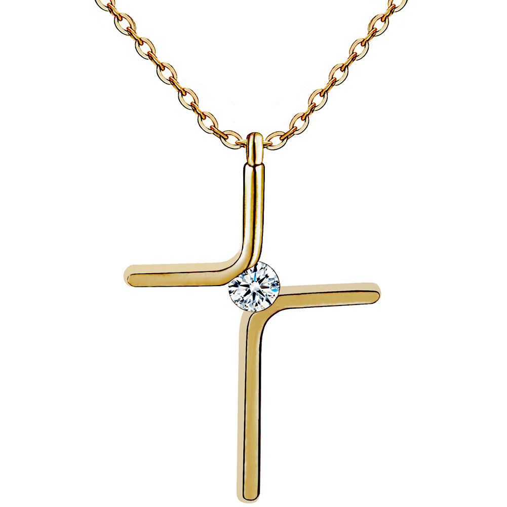 Cross Pendant New Simple Titanium Steel Plating Necklace