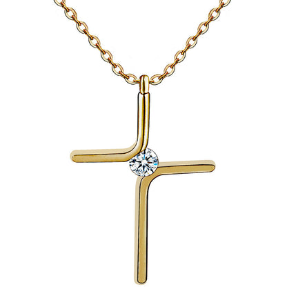 Cross Pendant New Simple Titanium Steel Plating Necklace - 16th Avenue