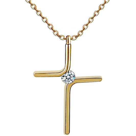 Cross Pendant New Simple Titanium Steel Plating Necklace